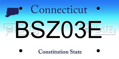 BSZ03E Connecticut License Plate