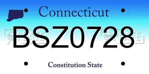 BSZ0728 Connecticut License Plate
