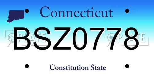 BSZ0778 Connecticut License Plate