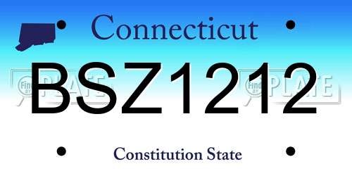 BSZ1212 Connecticut License Plate