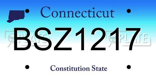 BSZ1217 Connecticut License Plate
