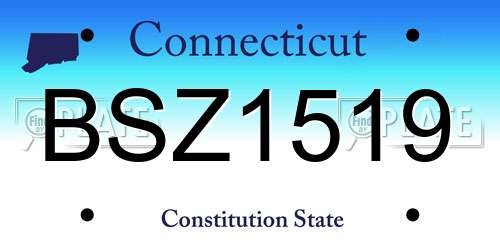 BSZ1519 Connecticut License Plate