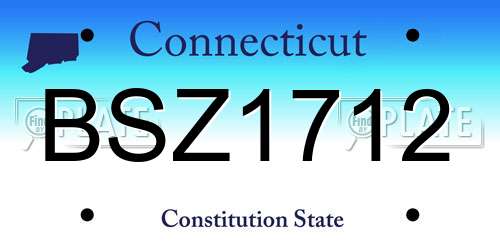 BSZ1712 Connecticut License Plate