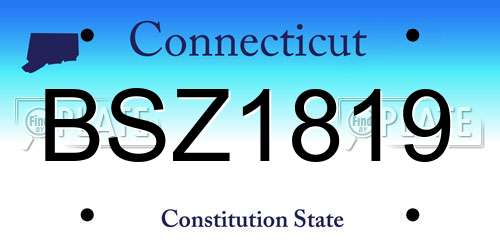 BSZ1819 Connecticut License Plate