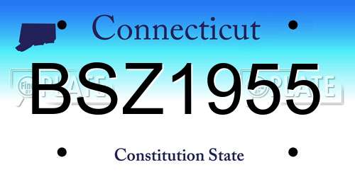 BSZ1955 Connecticut License Plate