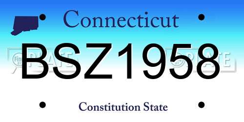 BSZ1958 Connecticut License Plate