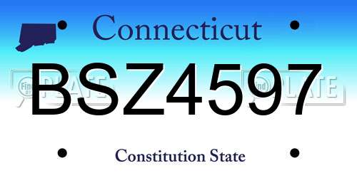BSZ4597 Connecticut License Plate