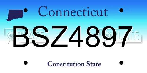 BSZ4897 Connecticut License Plate