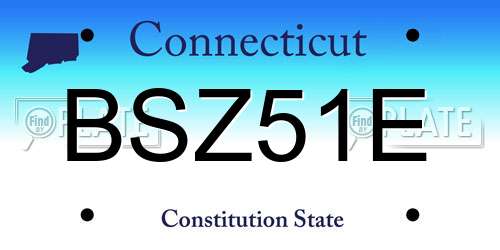 BSZ51E Connecticut License Plate