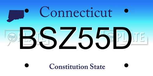 BSZ55D Connecticut License Plate