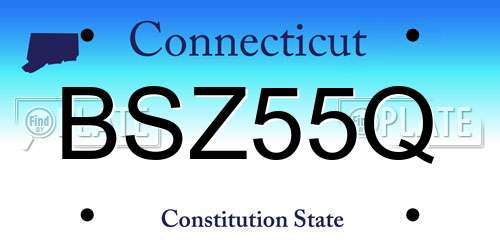 BSZ55Q Connecticut License Plate