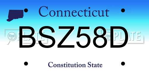 BSZ58D Connecticut License Plate