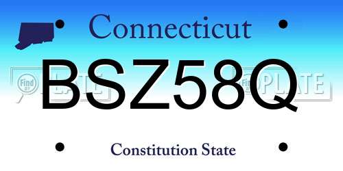 BSZ58Q Connecticut License Plate