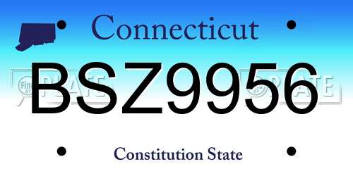 BSZ9956 Connecticut License Plate