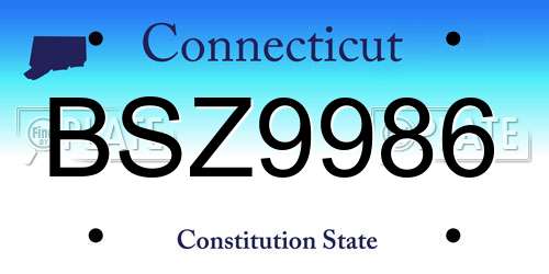 BSZ9986 Connecticut License Plate