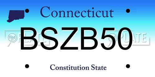 BSZB50 Connecticut License Plate