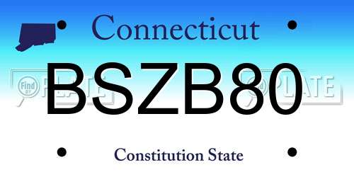 BSZB80 Connecticut License Plate