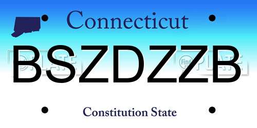 BSZDZZB Connecticut License Plate
