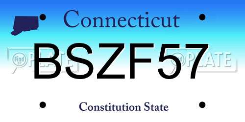 BSZF57 Connecticut License Plate