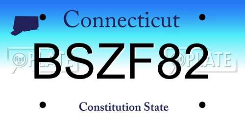 BSZF82 Connecticut License Plate
