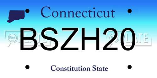 BSZH20 Connecticut License Plate