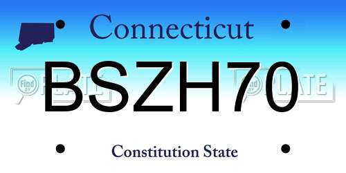 BSZH70 Connecticut License Plate