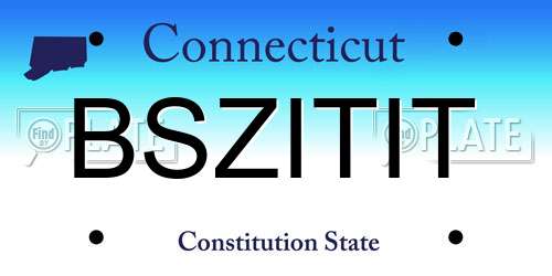 BSZITIT Connecticut License Plate
