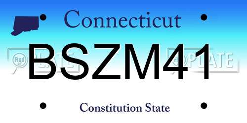 BSZM41 Connecticut License Plate