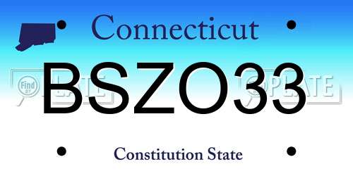 BSZO33 Connecticut License Plate