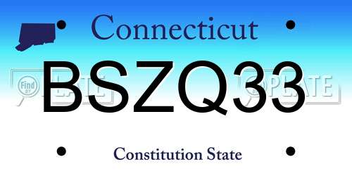 BSZQ33 Connecticut License Plate