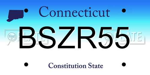 BSZR55 Connecticut License Plate