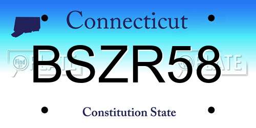 BSZR58 Connecticut License Plate