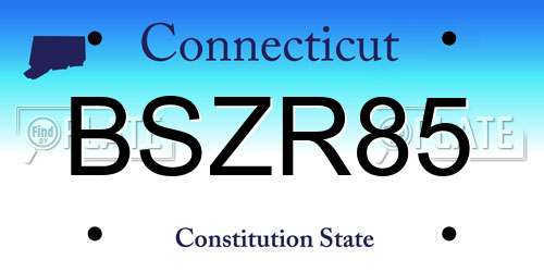 BSZR85 Connecticut License Plate