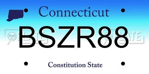 BSZR88 Connecticut License Plate