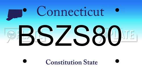 BSZS80 Connecticut License Plate