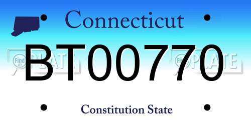 BT00770 Connecticut License Plate