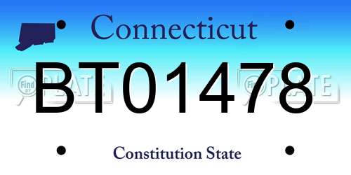 BT01478 Connecticut License Plate