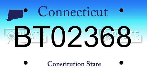 BT02368 Connecticut License Plate