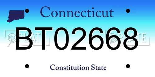 BT02668 Connecticut License Plate