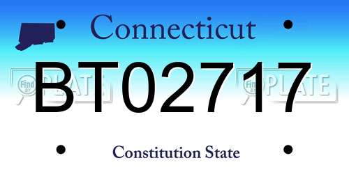 BT02717 Connecticut License Plate