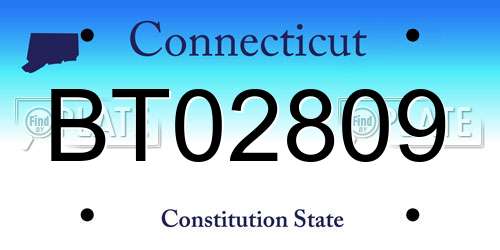 BT02809 Connecticut License Plate