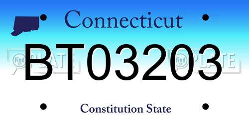 BT03203 Connecticut License Plate