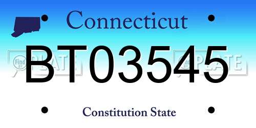 BT03545 Connecticut License Plate