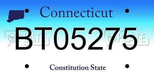 BT05275 Connecticut License Plate