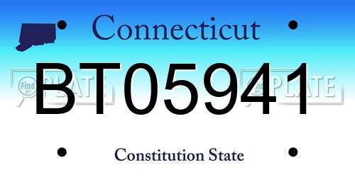 BT05941 Connecticut License Plate
