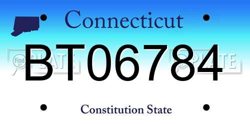 BT06784 Connecticut License Plate