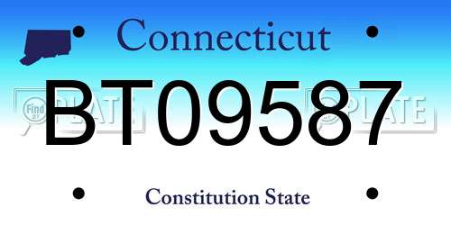 BT09587 Connecticut License Plate