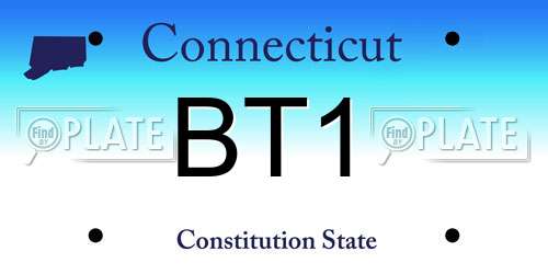 BT1 Connecticut License Plate