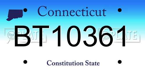 BT10361 Connecticut License Plate