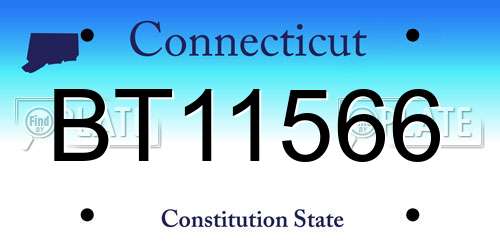 BT11566 Connecticut License Plate